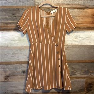 White-Striped Brown/Tan Dress